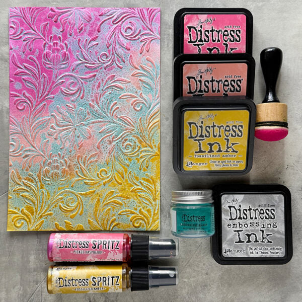 Tim Holtz Distress Ink Pad Fossilized Amber Ranger TIM43225 Colorful Ideas | color-code:ALT03
