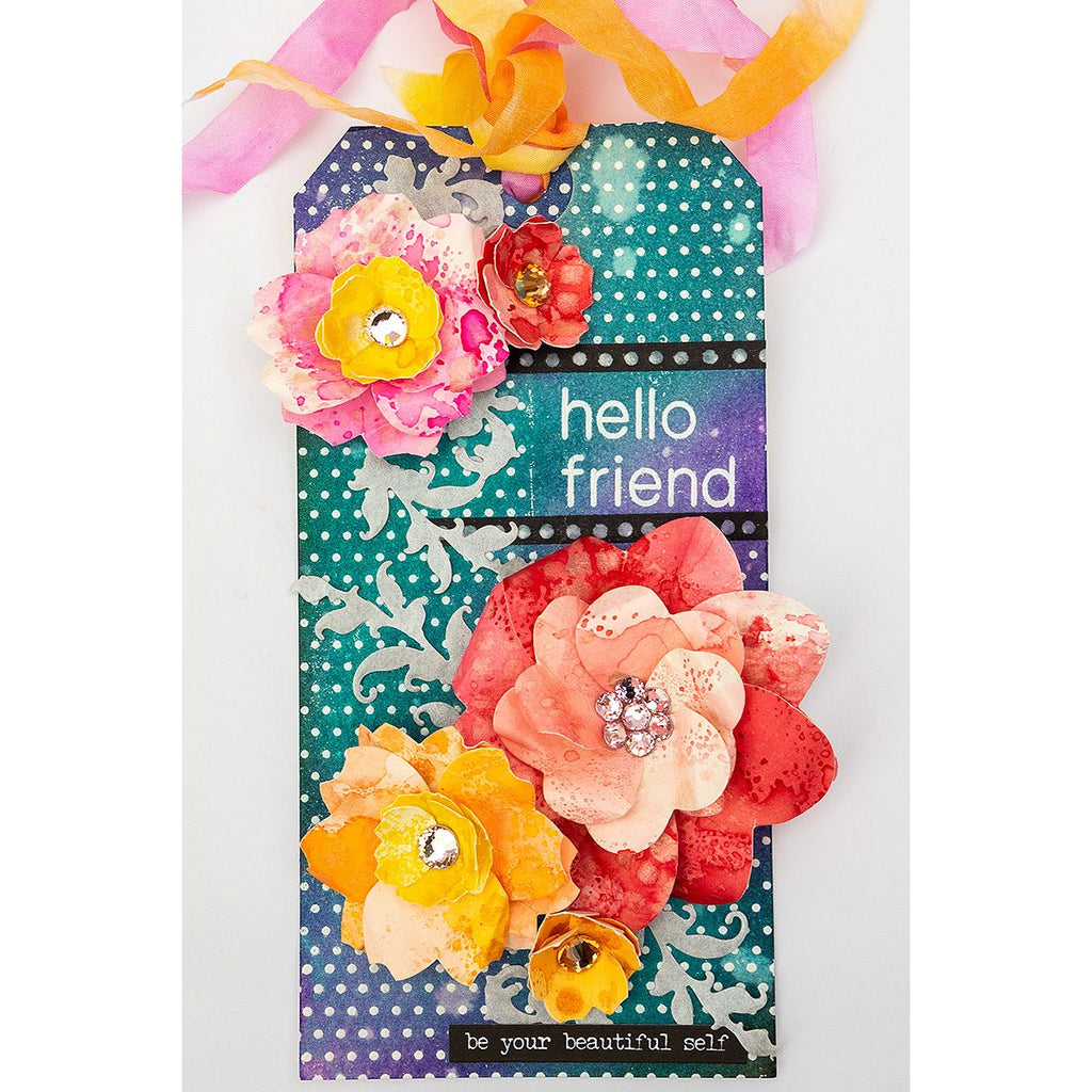 Tim Holtz Distress Ink Pad Fossilized Amber Ranger TIM43225 Dimensional Flowers Tag | color-code:ALT05