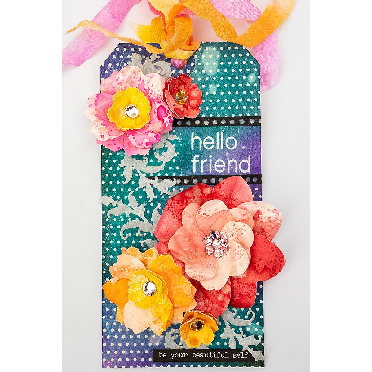 Tim Holtz Distress Ink Pad Fossilized Amber Ranger TIM43225 Dimensional Flowers Tag | color-code:ALT05