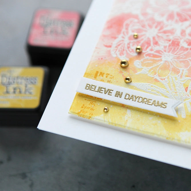 Tim Holtz Distress Ink Pad Mini Kit 13 Ranger TDPK46738 Believe In Your Daydreams Card | color-code:ALT02