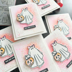 Tim Holtz Distress Ink Pad Saltwater Taffy Ranger tim79521 Sparkly Cute Boo Notecard | color-code:ALT097