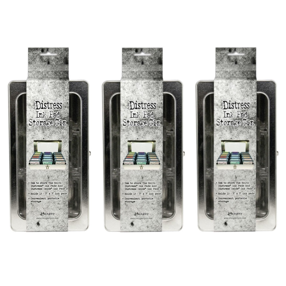 Tim Holtz Distress Ink Pad Storage Tin Bundle Of 3 Ranger
