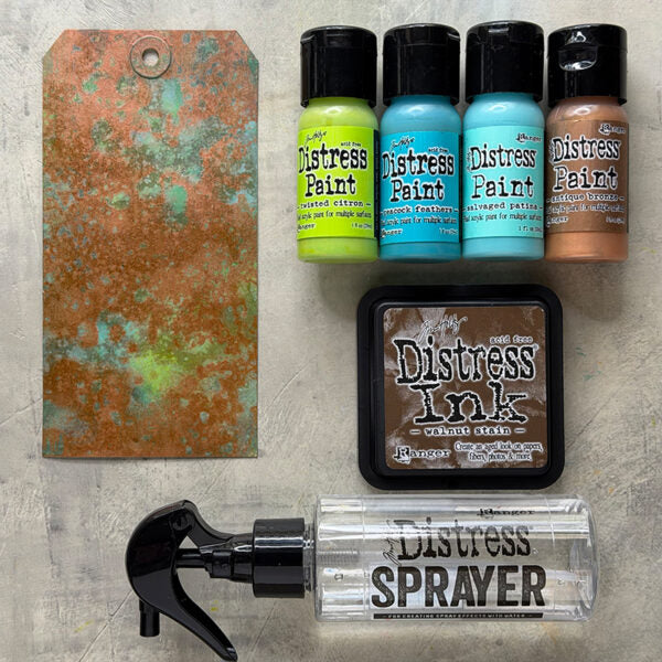 Tim Holtz Distress Ink Pad Walnut Stain Ranger TIM19534 Eroded Metallic Technique | color-code:ALT99