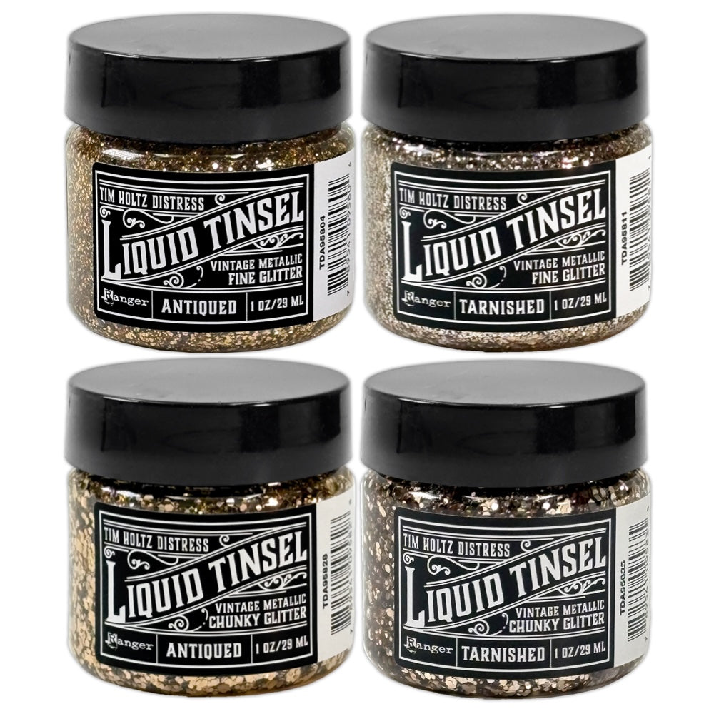 Tim Holtz Distress Liquid Tinsel Bundle Of 4