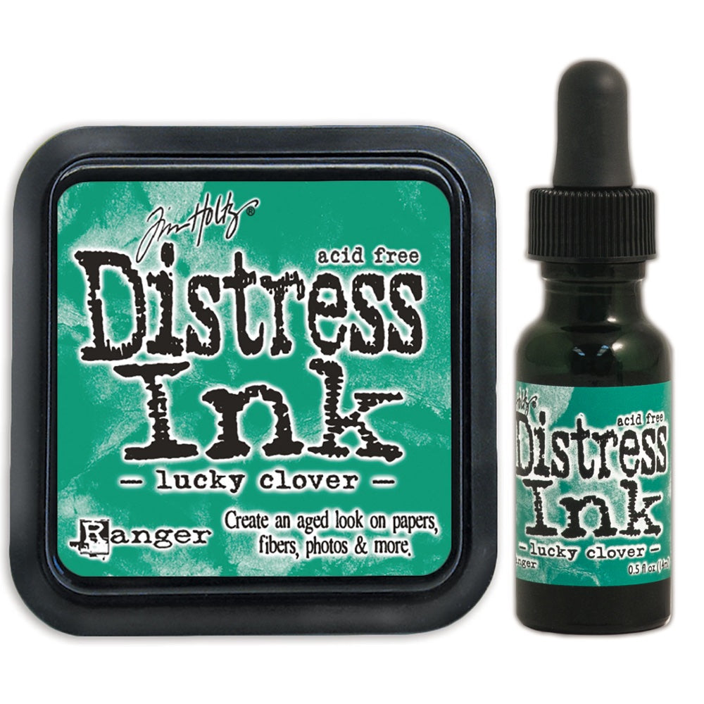 Tim Holtz Distress Lucky Clover Ink Pad And Reinker Bundle Ranger