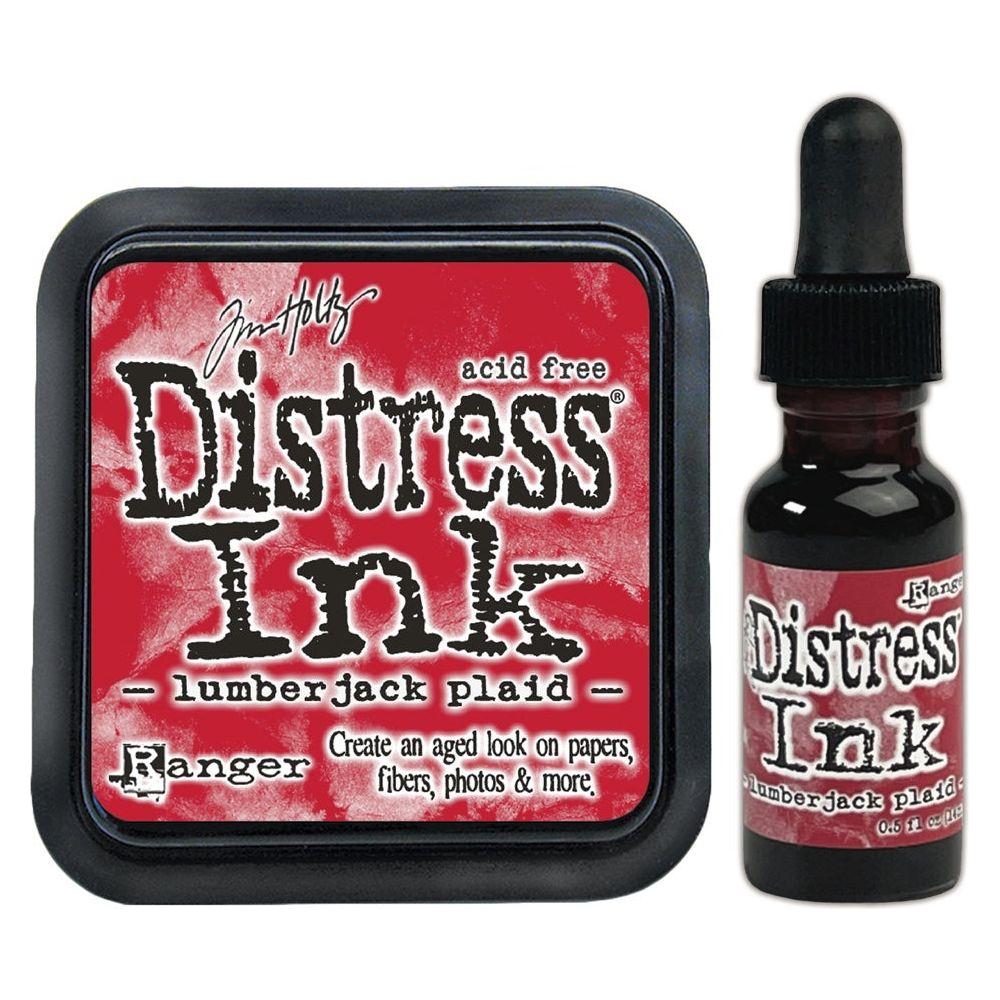 Tim Holtz Distress Lumberjack Plaid Ink Pad And Reinker Bundle Ranger
