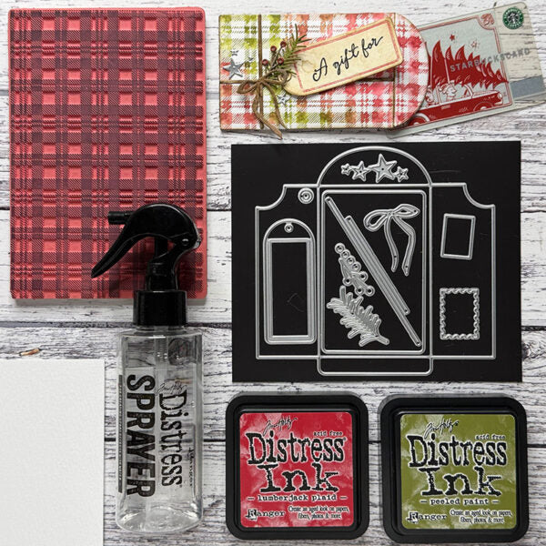 Tim Holtz Distress Lumberjack Plaid Ink Pad And Reinker Bundle Ranger Holiday Cards And Tags | color-code:ALT01
