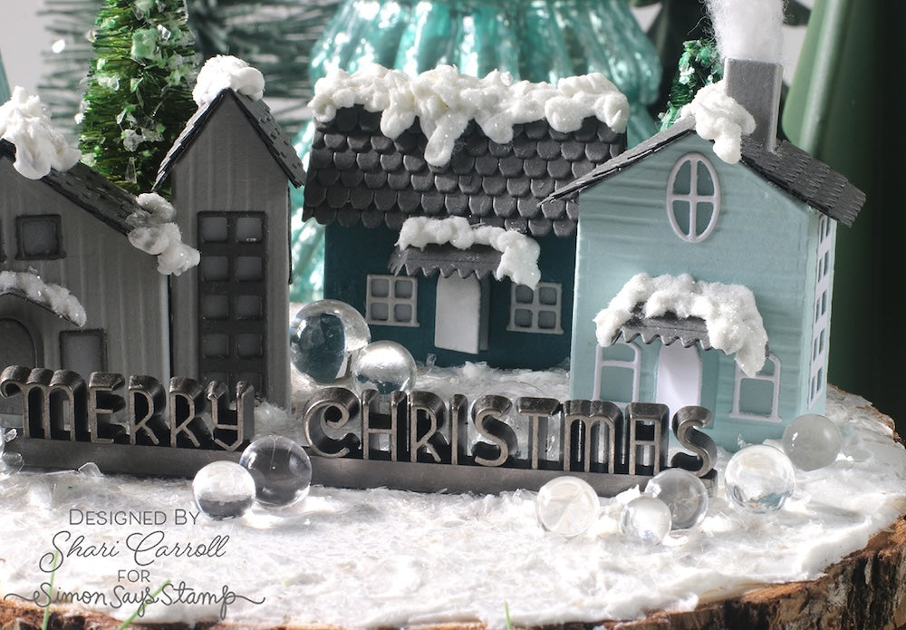Tim Holtz Distress Mini Collage Glue 0.5 oz. Bundle Of 3 Dwellings Village Homes by Shari Carroll Merry Christmas