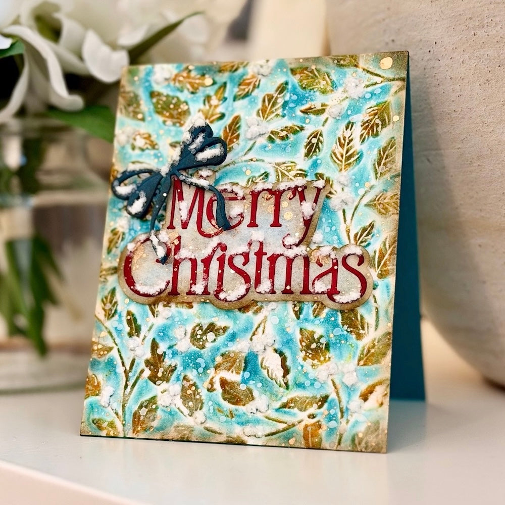 Tim Holtz Distress Mini Collage Glue 0.5 oz. Ranger tda96092 Leafy Merry Christmas Card by Joe Sysavath