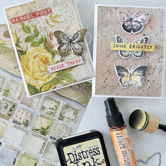 Tim Holtz Distress Mini Ink Pad Abandoned Coral Ranger TDP46769 Elegant Notecards | color-code:ALT01