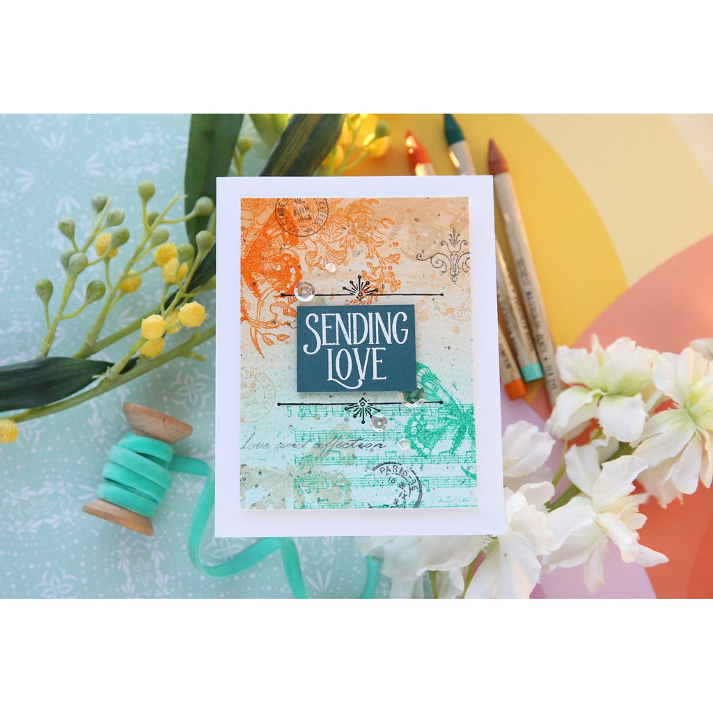 Tim Holtz Distress Mini Ink Pad Evergreen Bough Ranger TDP39945 Sending Love Card | color-code:ALT04