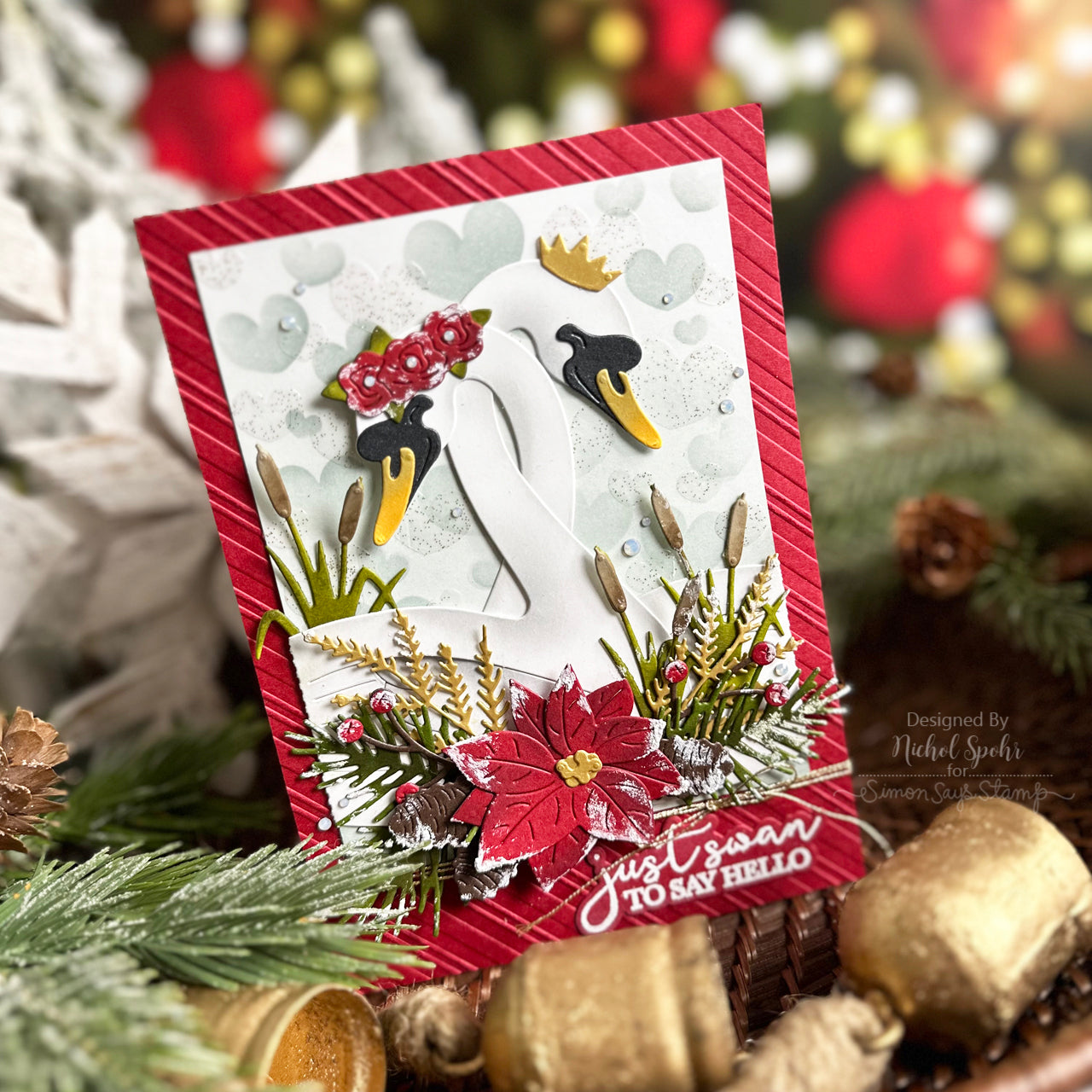 Tim Holtz Distress Mini Ink Pad Lost Shadow Ranger tdp82798 Swan Christmas Card | color-code:ALT02