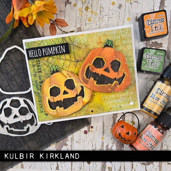 Tim Holtz Distress Mini Ink Pad Spiced Marmalade Ranger TDP40187 Hello Pumpkin Card | color-code:ALT01