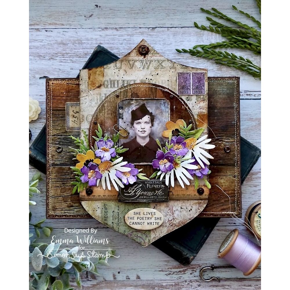 Tim Holtz Distress Mini Ink Pad Walnut Stain Ranger TDP40279 Summer Flowers Panel | color-code:ALT16