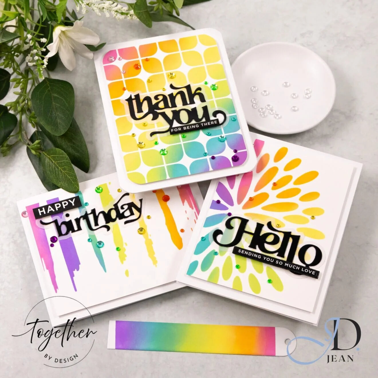 Tim Holtz Distress Mini Oxide Ink Pad Carved Pumpkin Rainbow Gradient Cards | color-code:ALT01
