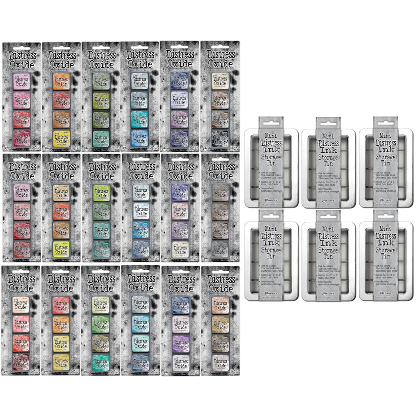 Tim Holtz Distress Mini Oxide Ink Pad Kits 1-18 And 6 Storage Tins I W ...