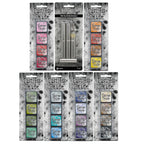 Tim Holtz Distress Mini Oxide Ink Pad Kits 1-6 And 3 Mini Blending Brushes Bundle