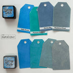 Tim Holtz Distress Mini Oxide Ink Pad Kits 1-6 And 9 Mini Blending Brushes Bundle Color Swatches | color-code:ALT04