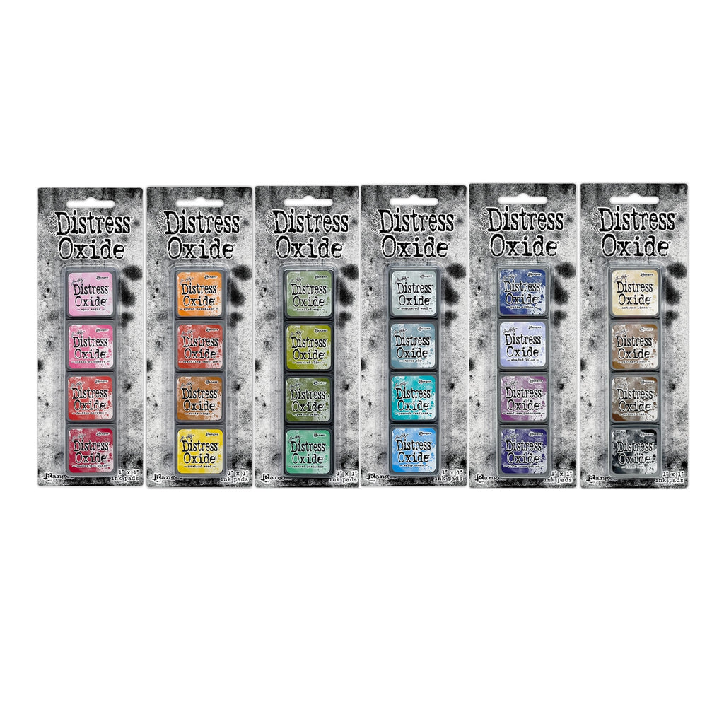 Tim Holtz Distress Mini Oxide Ink Pad Kits 1-6 Mini Blending Brushes And 2 Storage Tins Bundle Mini Pads Only