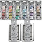 Tim Holtz Distress Mini Oxide Ink Pad Kits 13-18 And 2 Storage Tins Bundle