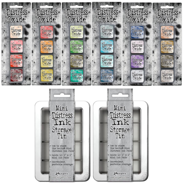 Tim Holtz Distress Mini Oxide Ink Pad Kits 13-18 And 2 Storage