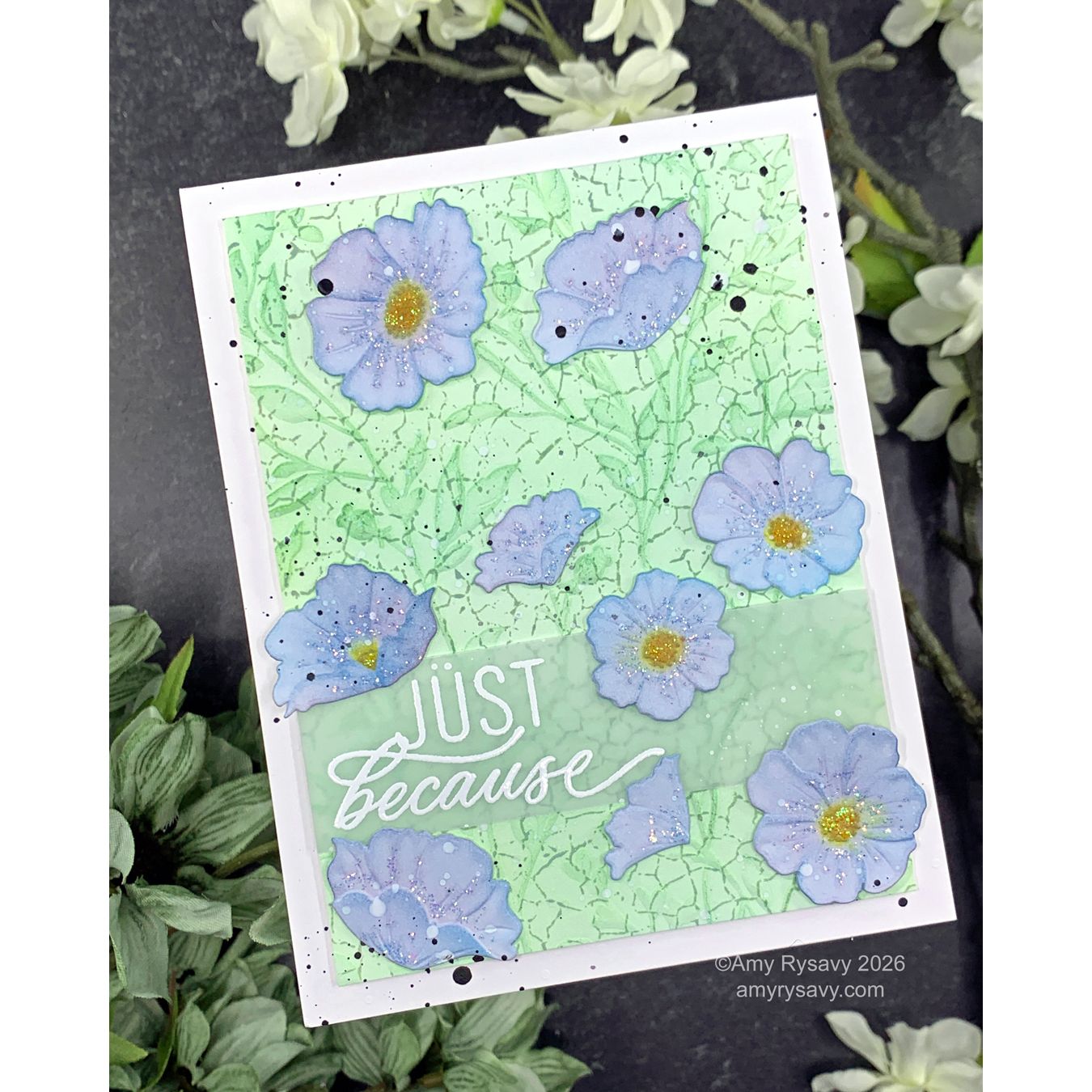 Tim Holtz Distress Mini Oxide Ink Pad Pumice Stone Just Because Card | color-code:ALT02