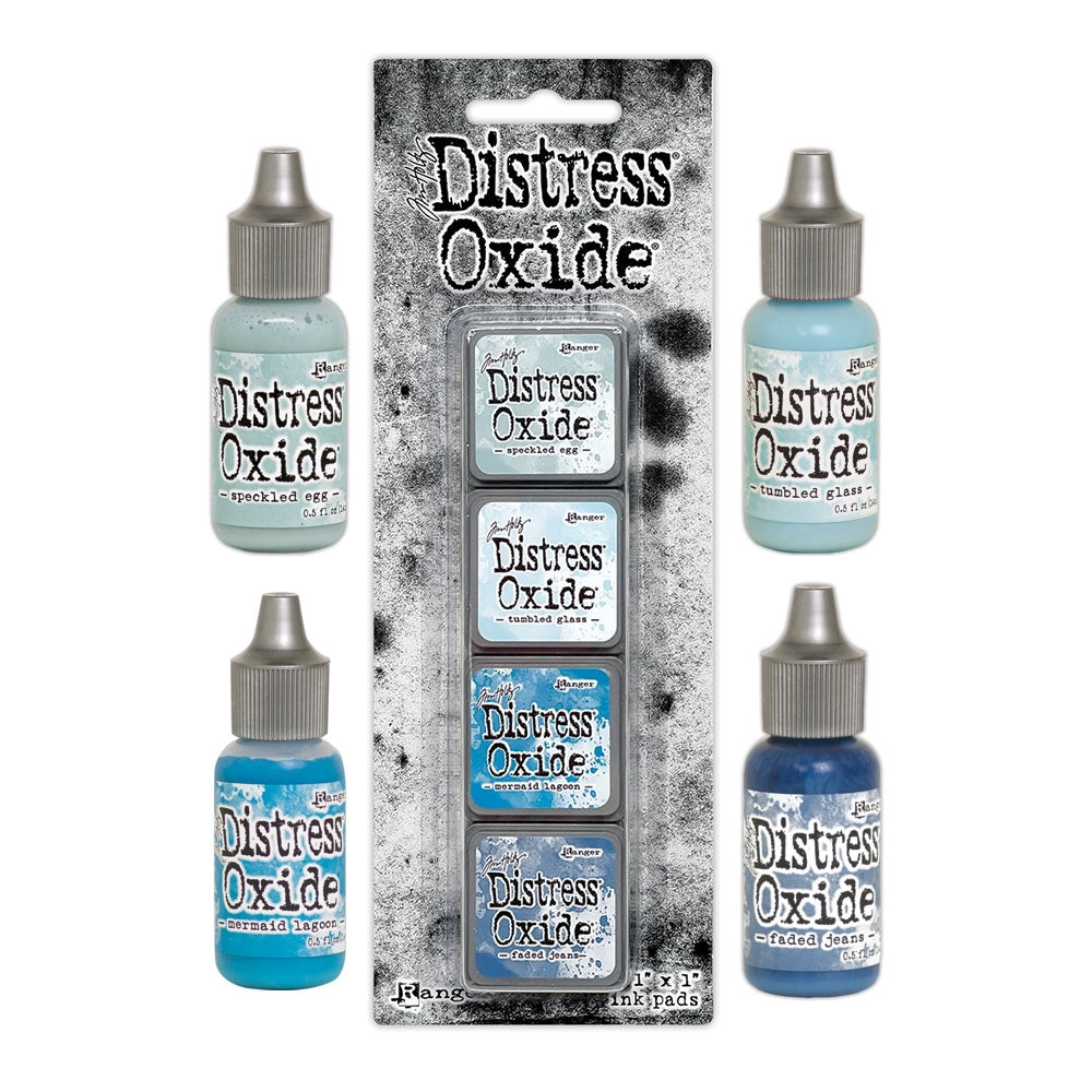 Tim Holtz Distress Mini Oxide Ink Pads Kit 10 And Reinkers Bundle