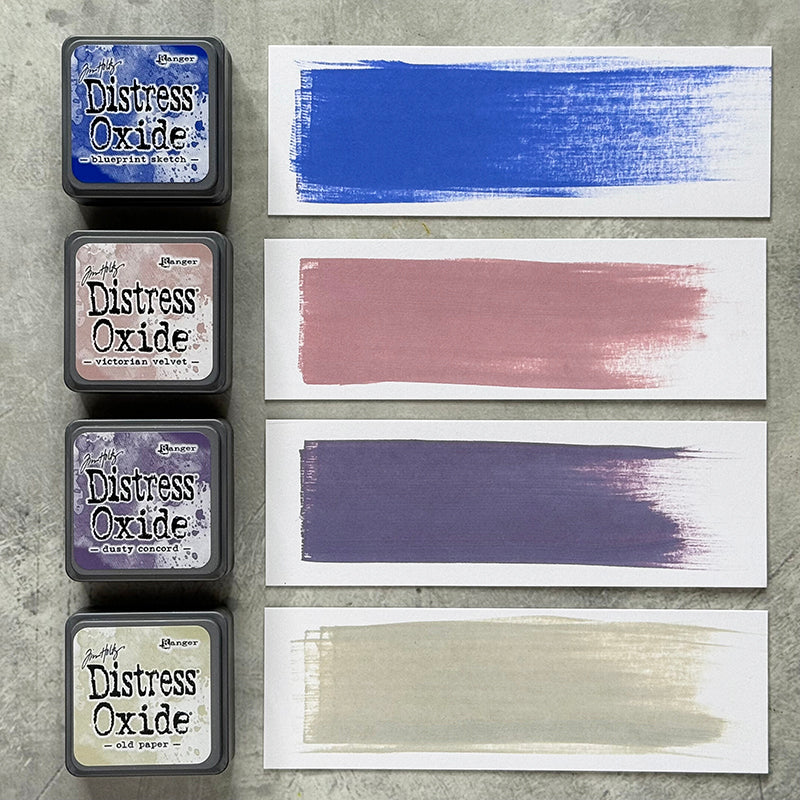 Tim Holtz Distress Mini Oxide Ink Pads Kit 11 Ranger tdik91578 Swatches | color-code:ALT01