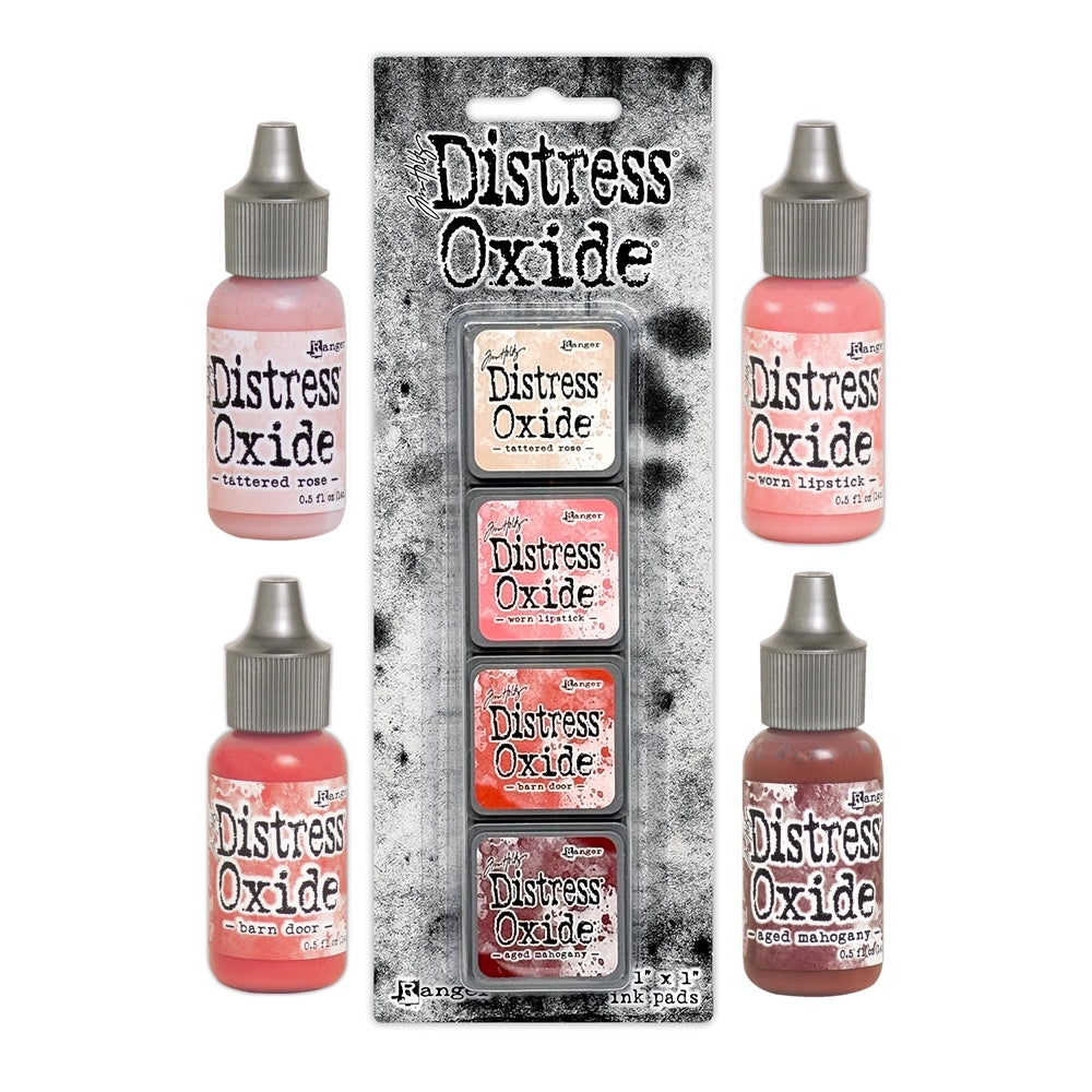 Tim Holtz Distress Mini Oxide Ink Pads Kit 13 And Reinkers Bundle