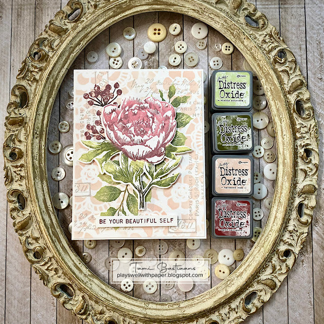 Tim Holtz Distress Mini Oxide Ink Pads Kit 13 Ranger tdik91592 Layered Stamping Card | color-code:ALT02