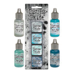 Tim Holtz Distress Mini Oxide Ink Pads Kit 16 And Reinkers Bundle