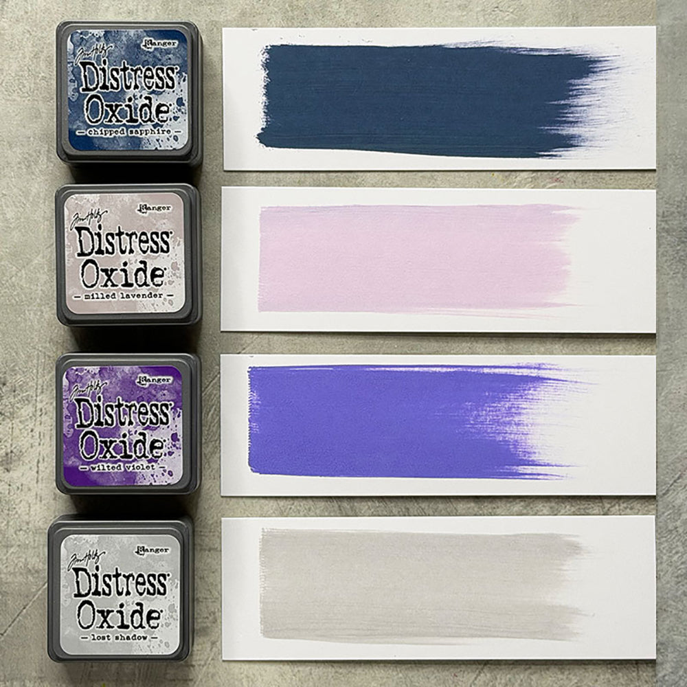 Tim Holtz Distress Mini Oxide Ink Pads Kit 17 And Reinkers Bundle Swatches
