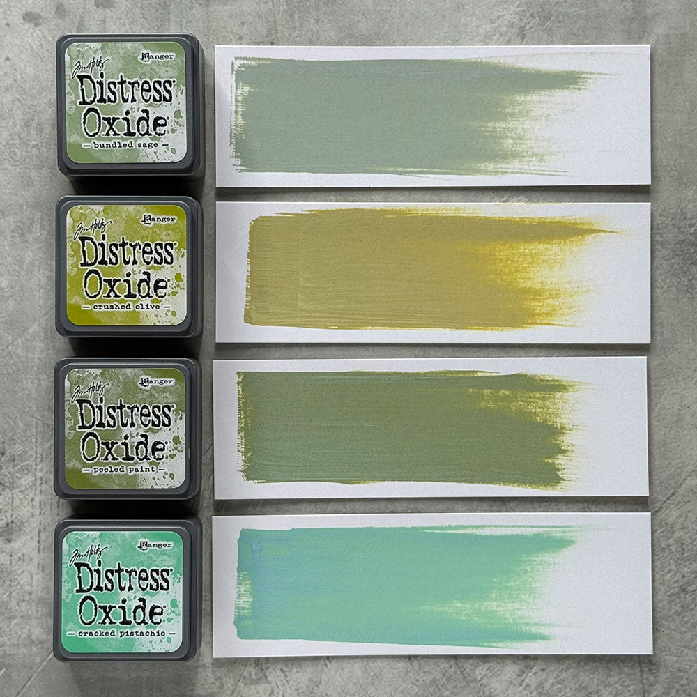 Tim Holtz Distress Mini Oxide Ink Pads Kit 3 And Reinkers Bundle Swatches | color-code:ALT01