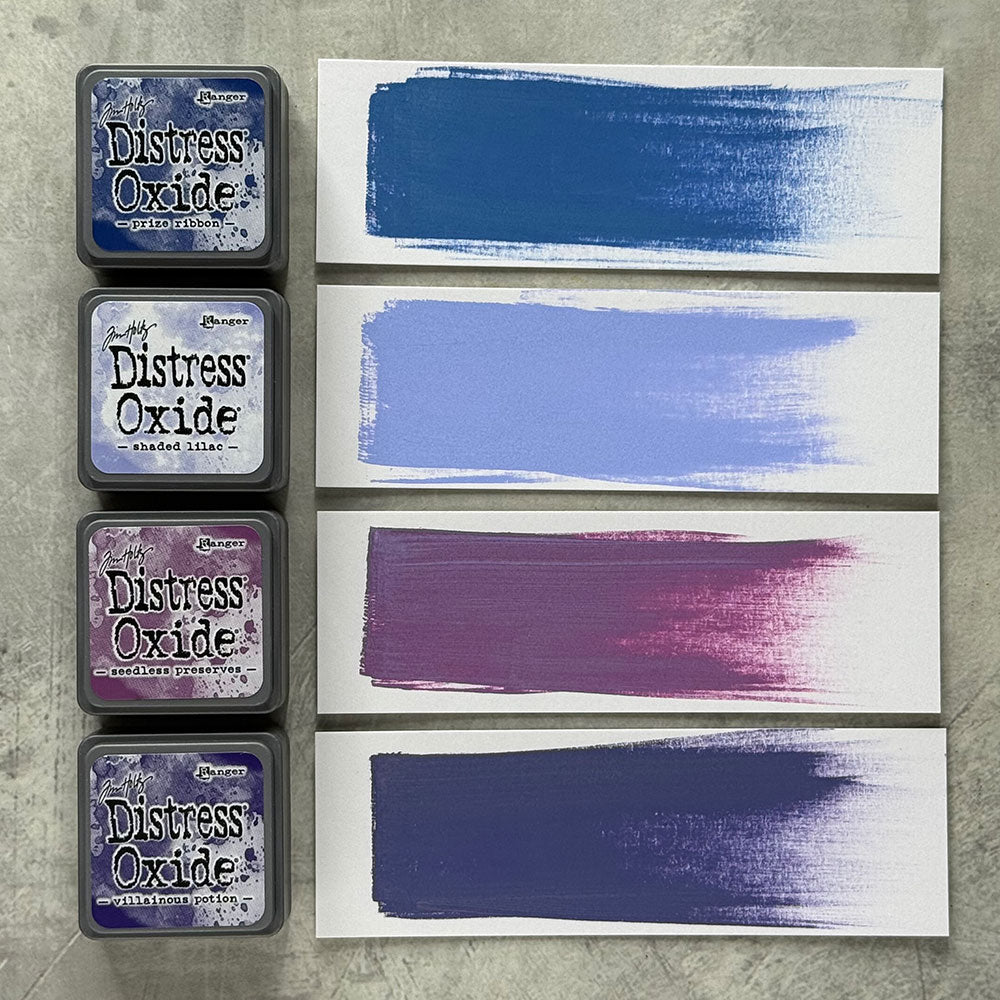 Tim Holtz Distress Mini Oxide Ink Pads Kit 5 And Reinkers Bundle Swatches | color-code:ALT01