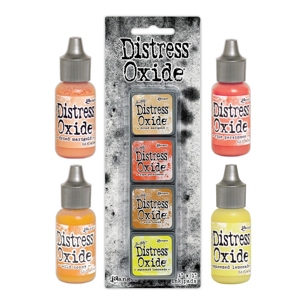 Tim Holtz Distress Mini Oxide Ink Pads Kit 8 And Reinkers Bundle