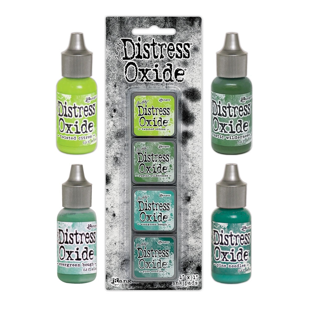 Tim Holtz Distress Mini Oxide Ink Pads Kit 9 And Reinkers Bundle