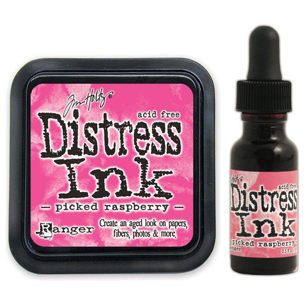 Tim Holtz Distress Picked Raspberry Ink Pad And Reinker Bundle Ranger