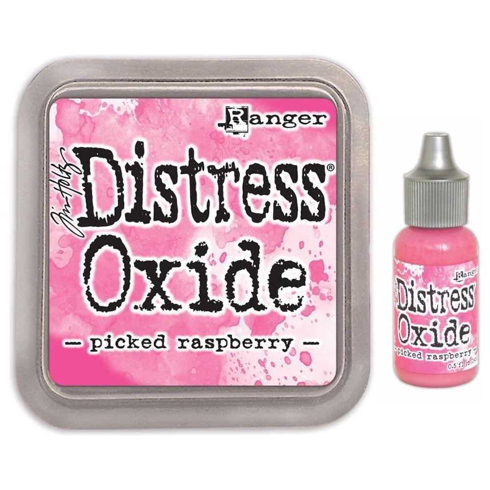 Tim Holtz Distress Picked Raspberry Oxide Ink Pad And Reinker Bundle Ranger