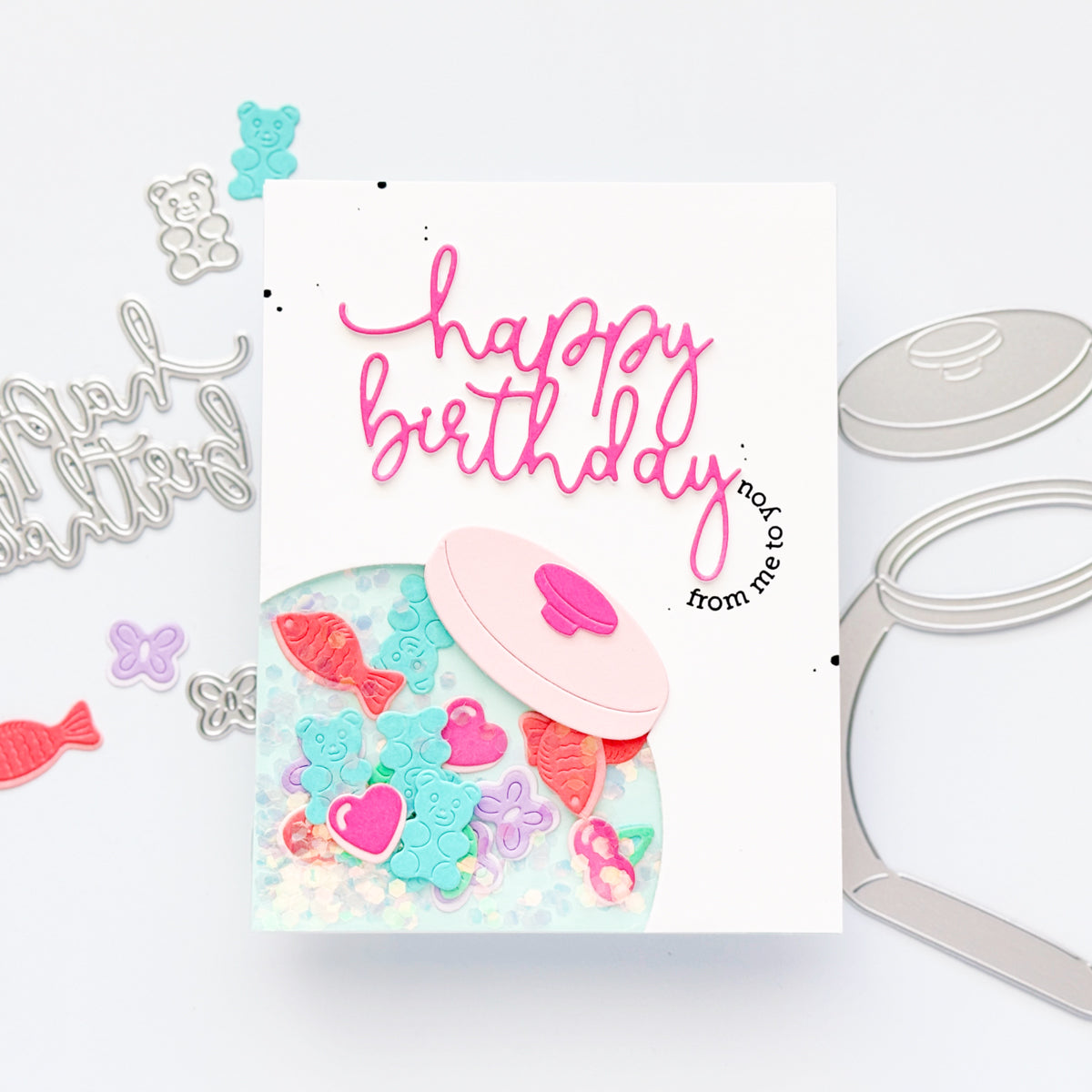 Tim Holtz Distress Picked Raspberry Oxide Ink Pad And Reinker Bundle Ranger Birthday Shaker Card | color-code:ALT04