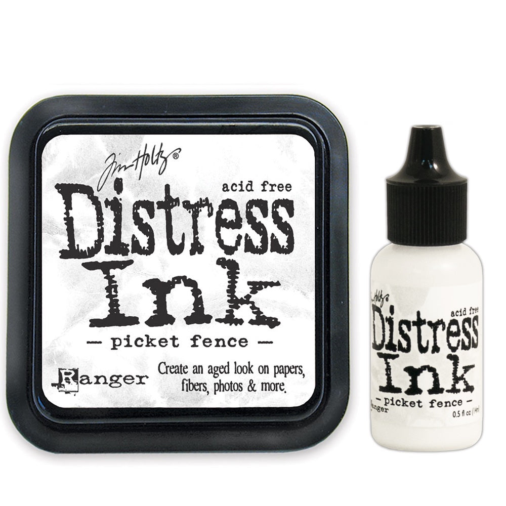Tim Holtz Distress Picket Fence Ink Pad And Reinker Bundle Ranger