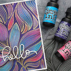Tim Holtz Distress Reinker Mermaid Lagoon Ranger TXR43379 Watercolored Greeting Card | color-code:ALT01