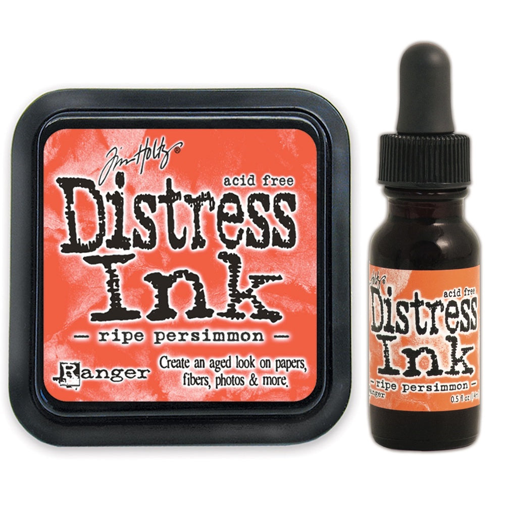 Tim Holtz Distress Ripe Persimmon Ink Pad And Reinker Bundle Ranger