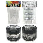 Tim Holtz Distress Rock Candy Mica Flakes Jars And Mixing Cups Bundle