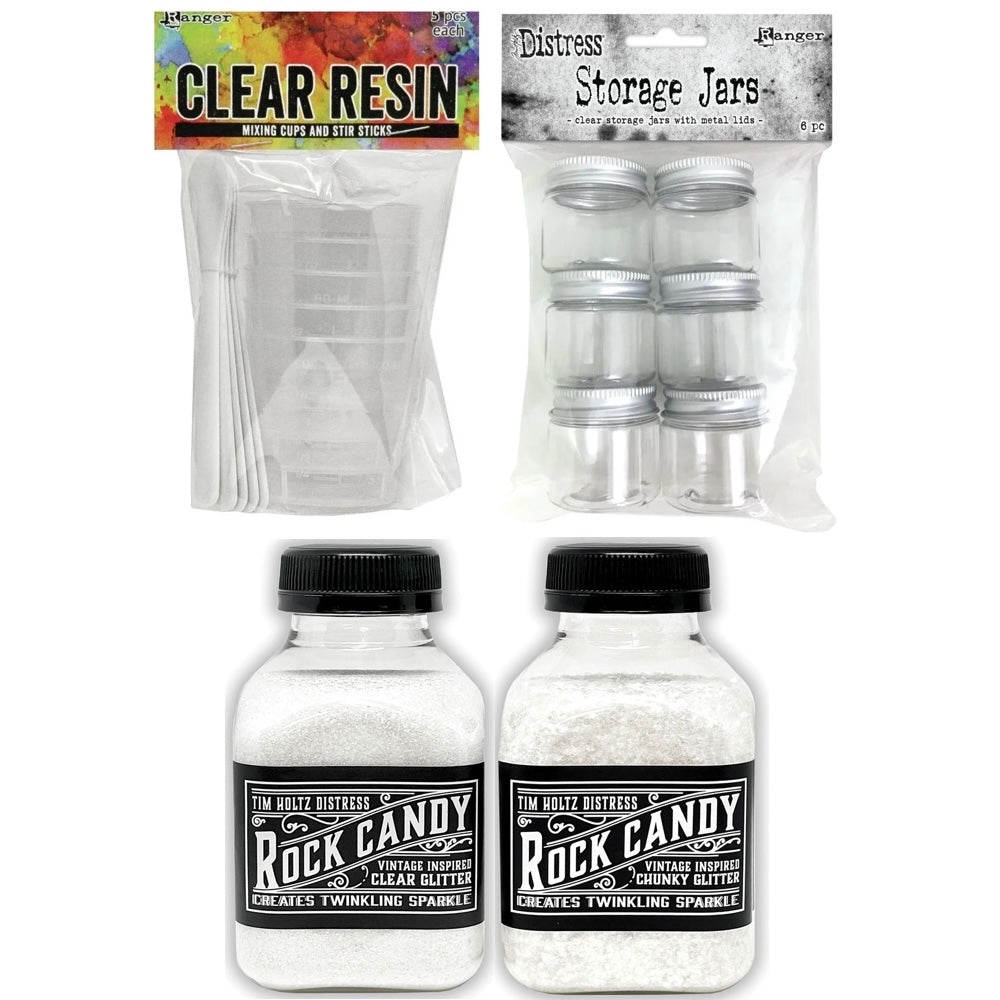 Tim Holtz Distress Rock Candy Special Edition Jars And Mixing Cups Bundle