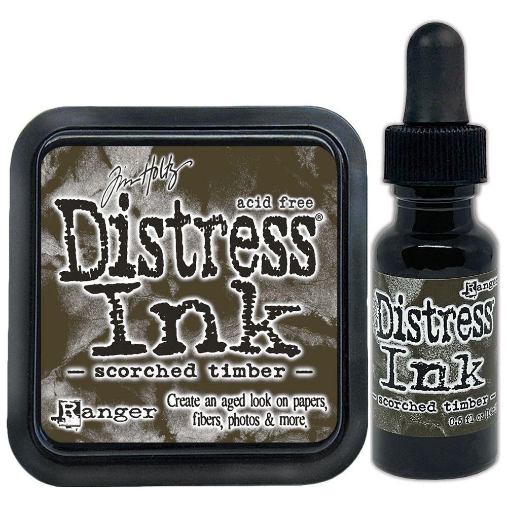 Tim Holtz Distress Scorched Timber Ink Pad And Reinker Bundle Ranger