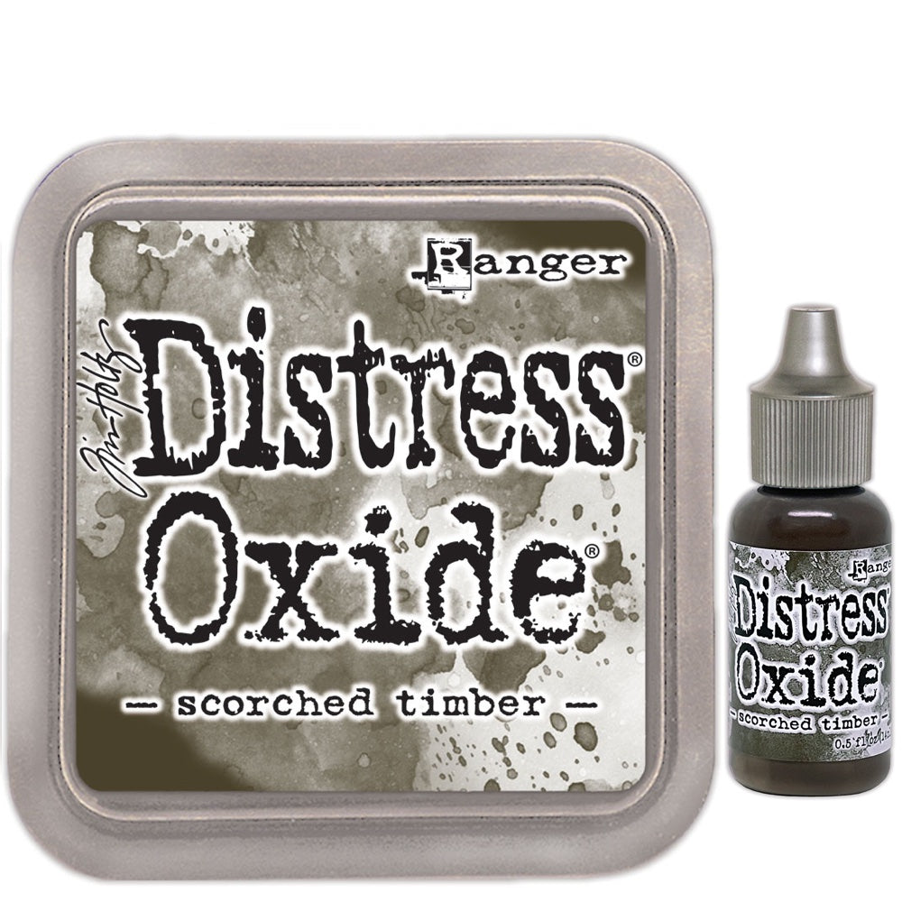 Tim Holtz Distress Scorched Timber Oxide Ink Pad And Reinker Bundle Ranger