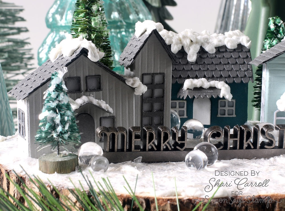 Tim Holtz Distress Seasonal 2026 I Want It All Bundle Shari Carroll Merry Christmas Dwellings Bubbles Close Up