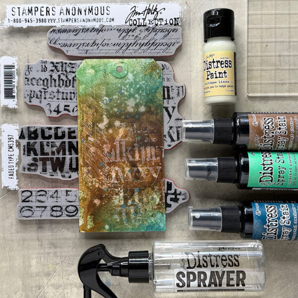 Tim Holtz Distress Spray Stain Cracked Pistachio Ranger TSS44109 Stamp Resist Technique | color-code:ALT01