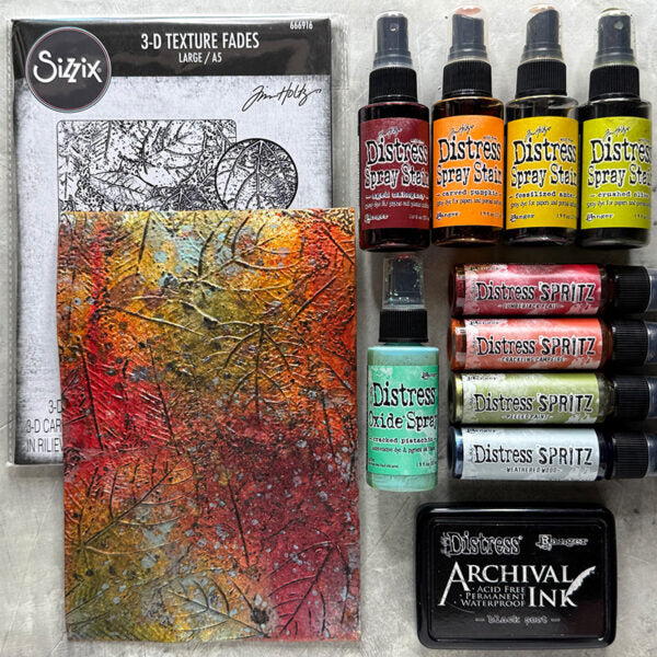 Tim Holtz Distress Spray Stain Fossilized Amber Ranger TSS44116 Foliage Background | color-code:ALT07