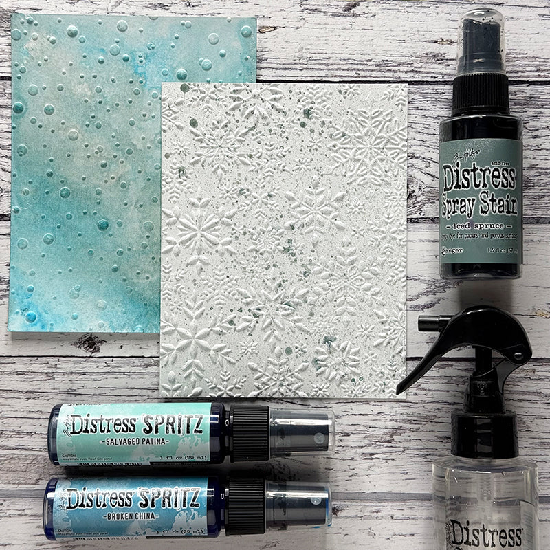 Tim Holtz Distress Spray Stain Iced Spruce Ranger TSS42327 Snow Backgrounds | color-code:ALT06